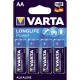 4 x AA Varta alkaline-batterier - LongLife Power - 4906