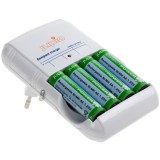 Jupio kompakt oplader inkl. 4 x Direct Power AA-batterier 