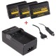 3 stk kamerabatterier LP-E17 til Canon + oplader